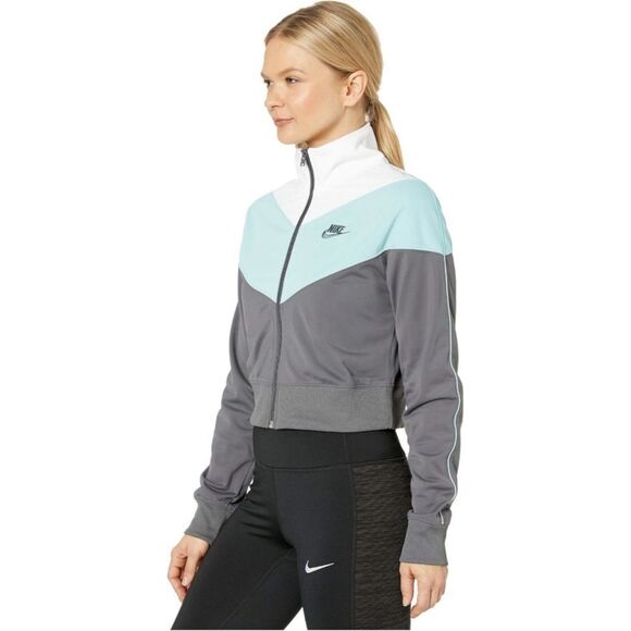New! NIKE Heritage Zip-Front Track Jacket Retro Throwback Soft Poly Knit Jacket - Picture 5 of 5